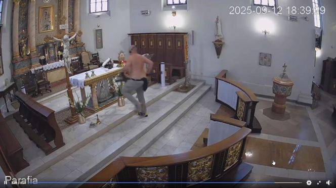 Półnagi mężczyzna przerwał mszę. Krzyczał, był agresywny