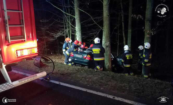 BMW rozbiło się na drzewie