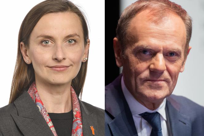 Sylwia Spurek i Donald Tusk smutny 