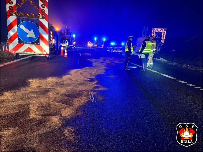 Wypadek na autostradzie A1 w Szarlejce