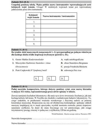 Arkusz CKE. Matura HISTORIA MUZYKI 2020