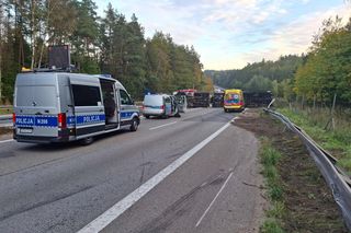 Ciężarówka przewróciła się na Obwodnicy Trójmiasta