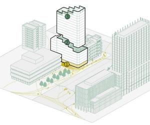 Mickiewicza 15 a w Łodzi - Kompozycja architektoniczna bryły obiektu