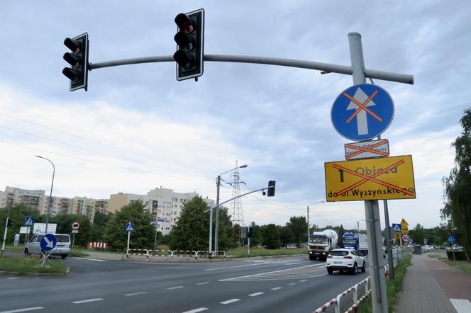 Skrzyżowanie ulic Podmiejskiej i Wyszyńskiego w Kaliszu