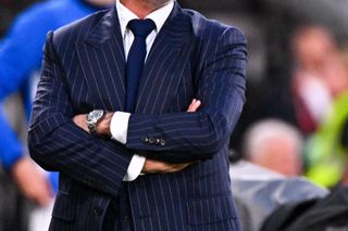 Michał Probierz wystrojony na Finlandia - Polska