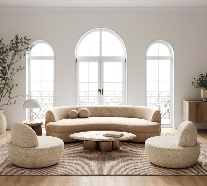 Salon w stylu japandi 