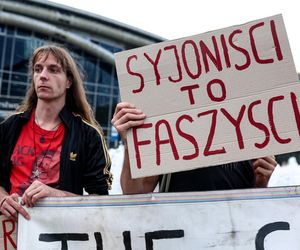 Protesty przed Polska - Izrael na Eurobasket 2025