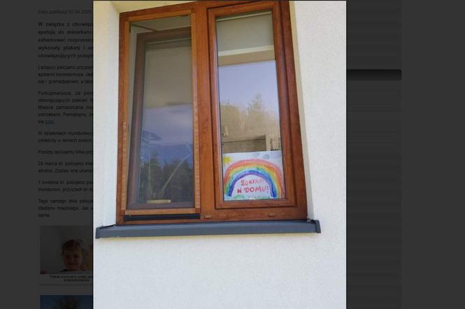 Koronawirus: Dzieci z Leżajska zamieściły w oknach swoje prace z przesłaniem