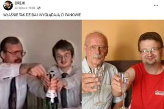 Ten filmik zna cała Polska. Co słychać u ojca i syna, którzy otwierali szampana?