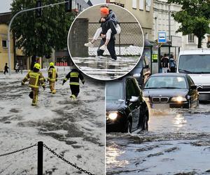 Nawałnica nad Gnieznem. Miasto zalały strumienie wody po ulewie i gradobiciu [ZDJĘCIA].