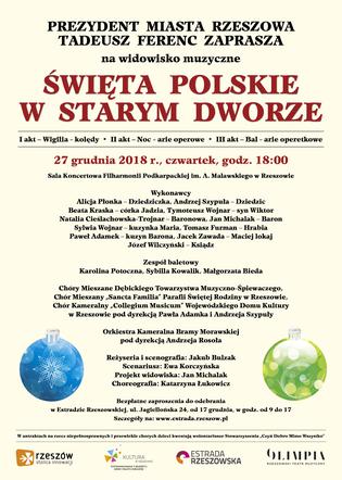 Rzeszów: darmowe bilety na widowisko Święta polskie w starym dworze