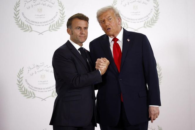 Emmanuel Macron i Donald Trump w Sharm el-Sheikh
