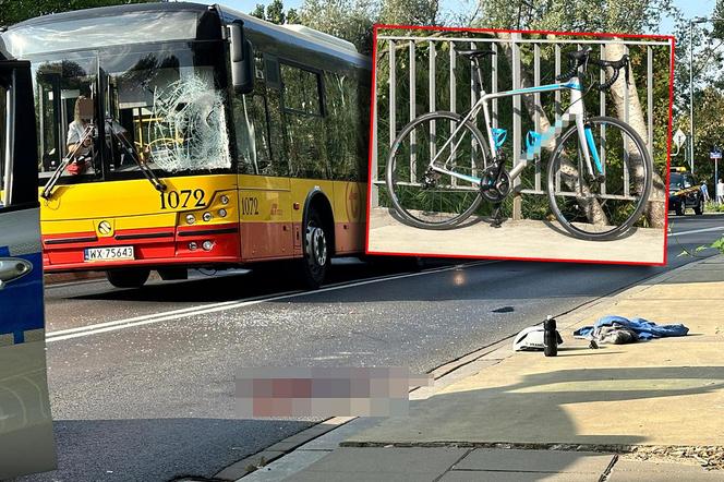 Czołowe zderzenie autobusu miejskiego z rowerzystą w Warszawie. Niedawno zginęły tam trzy osoby