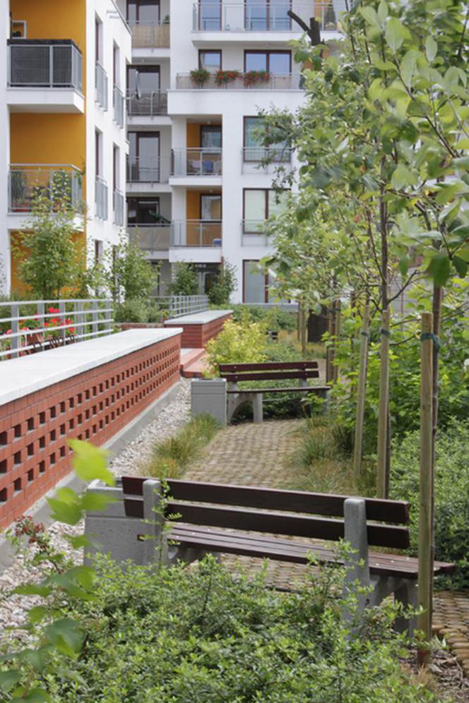Projekt zieleni i małej architektury dla budynku Wiatraczna Residence