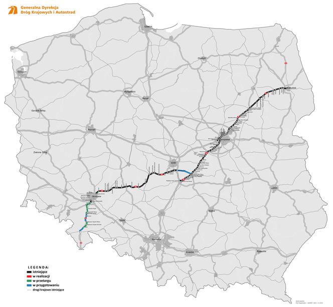 Przebieg drogi ekspresowej S8 w Polsce
