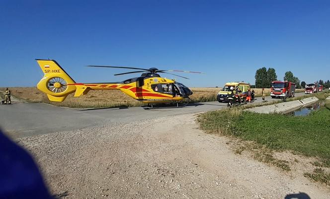 57-latek z wyrwaną ręką! Przerażający wypadek pod Płockiem