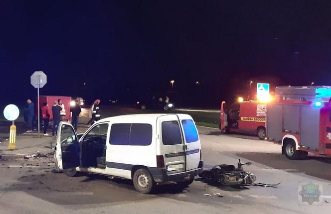 Spowodował wypadek i jechał z kradzionym motorowerem