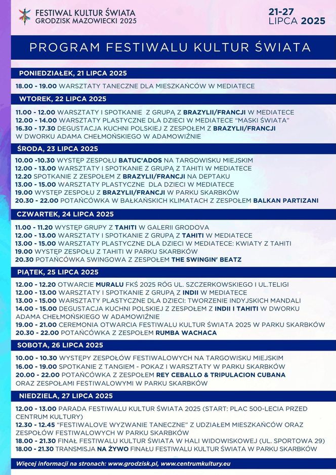 Festiwal Kultur Świata 2025 w Grodzisku Mazowieckim