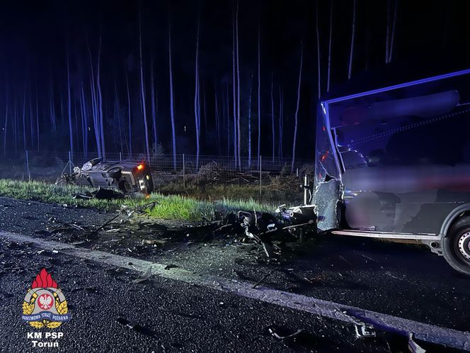 Poważny wypadek na S10 pod Toruniem. 5 osób poszkodowanych