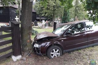 20-letni kierowca zakończył pijacki rajd na cmentarzu