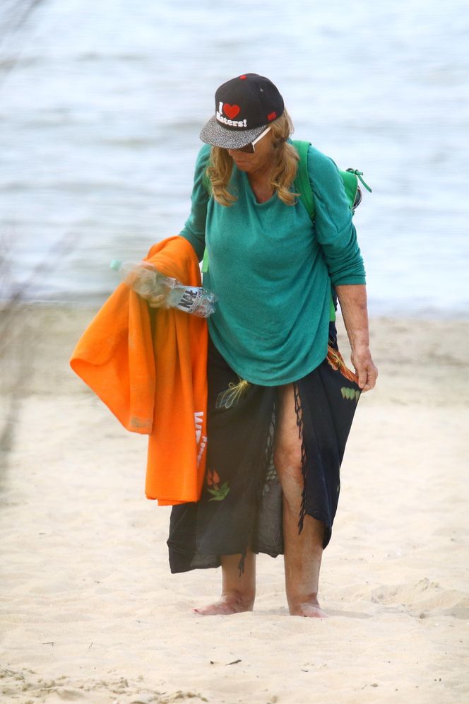 Agnieszka Fitkau-Perepeczko na plaży w Sopocie