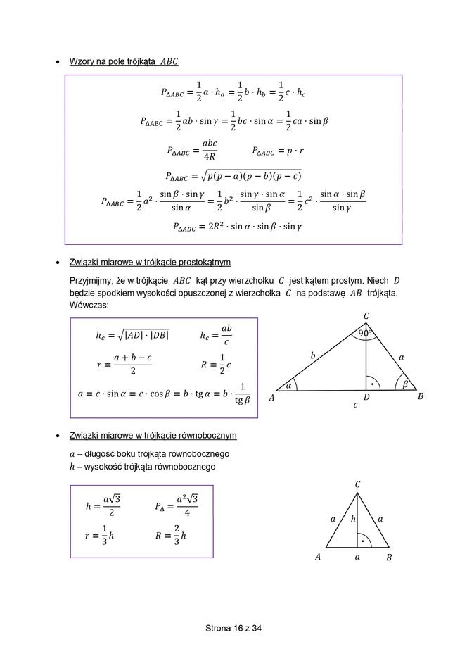 Karta wzorów matematyka matura 2023