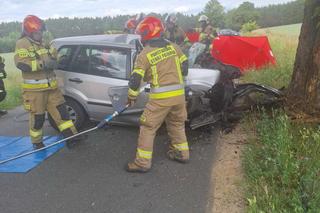 Śmiertelny wypadek pod Złotowem. 21-latek zakleszczony w zmiażdżonym aucie [ZDJĘCIA]