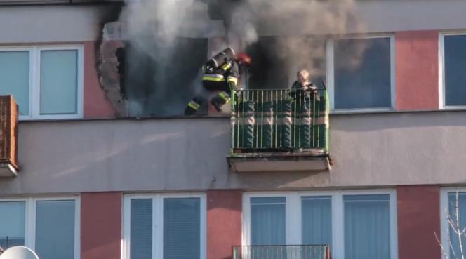 ratowanie staruszki pożar Słupno