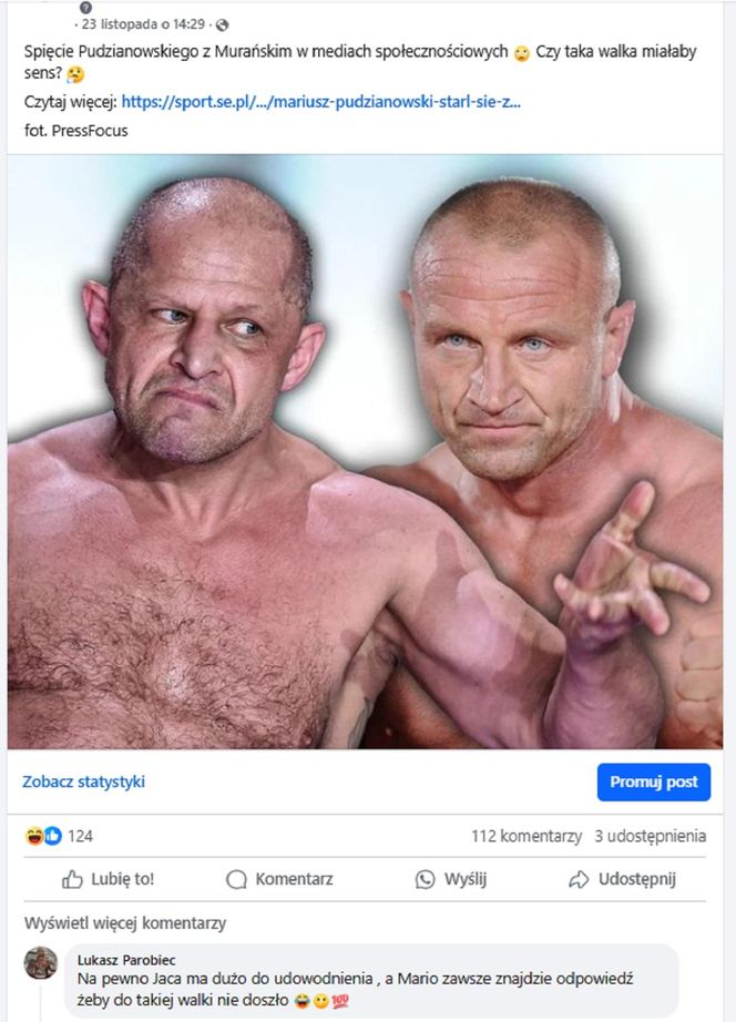 Łukasz Parobiec wbił szpilkę w Mariusza Pudzianowskiego