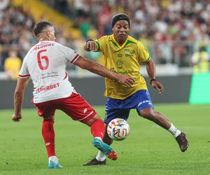 Ronaldinho na Stadionie Śląskim w meczu gwiazd Polska - Brazylia