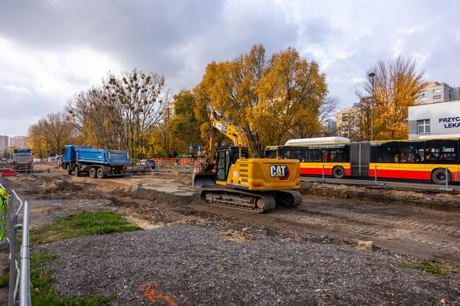 Budowa tramwaju na Stegny w Warszawie