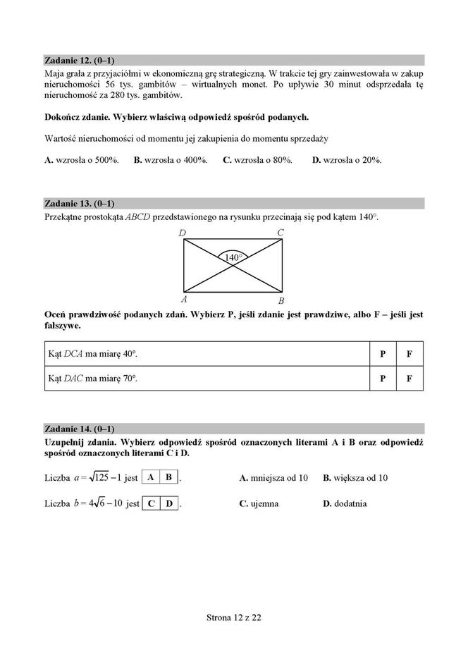 Egzamin ósmoklasisty 2019. Sprawdź przykładowe arkusze. Matematyka