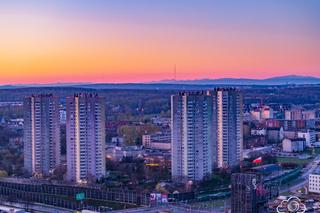 Tatry widziane z Katowic przed świtem