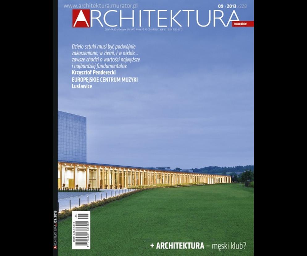 Okładka Miesięcznik Architektura 09/2013