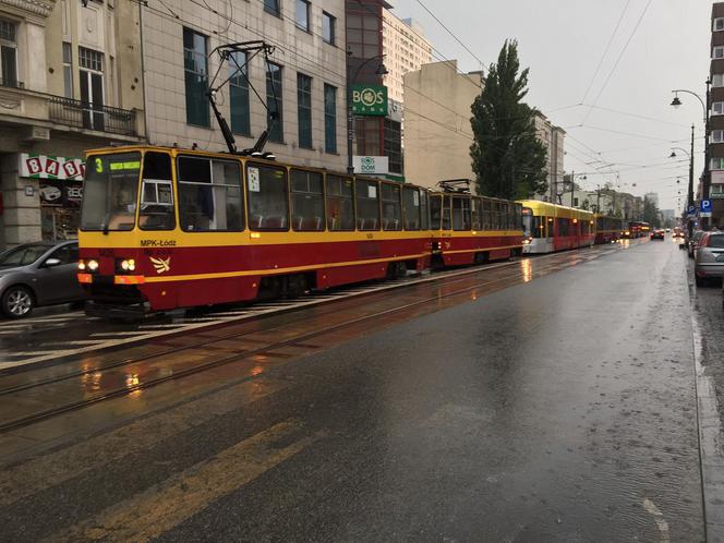 Krajobraz centrum Łodzi po burzy