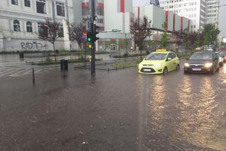 Krajobraz centrum Łodzi po burzy