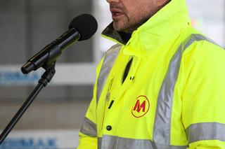 Uroczystość na terenie nowej stacji techniczno-postojowej metra w Warszawie