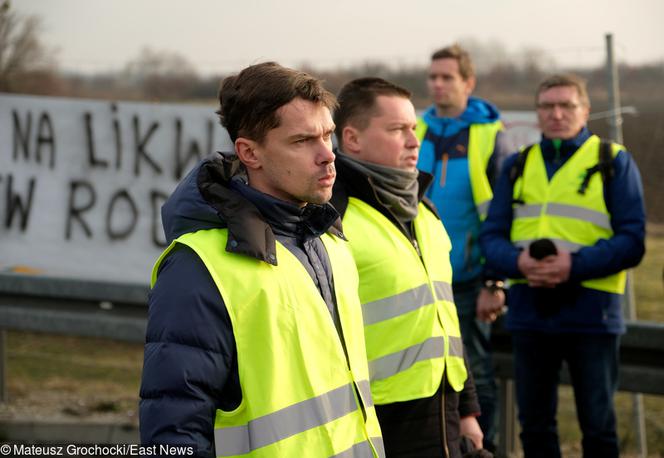 Protest rolników na A4 pod Brwinowem