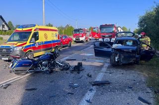 Wypadek motocyklisty - Wola Jechowa