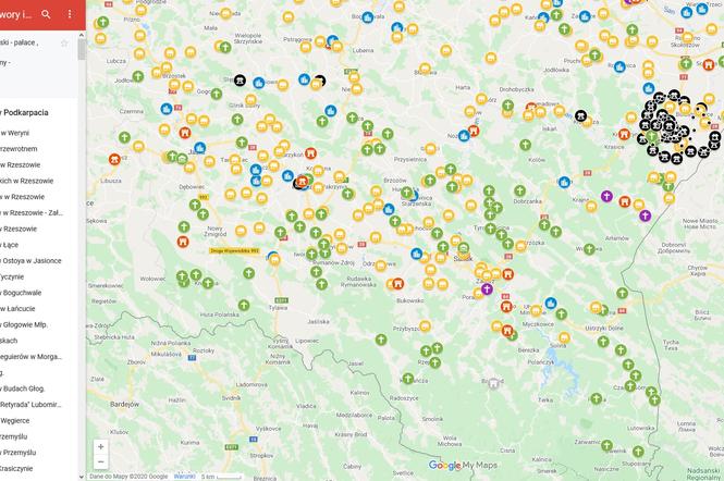 Z pasji zwiedzania stworzył mapę z zabytkami Podkarpacia! Jest na niej już ponad 550 ciekawych miejsc!