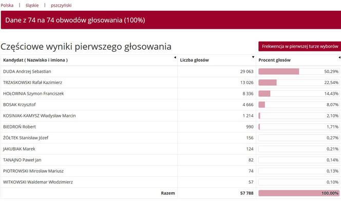 Wybory prezydenckie 2020 w woj. śląskim. W Katowicach i Sosnowcu wygrał Rafał Trzaskowski [WYNIKI W MIASTACH I POWIATACH]