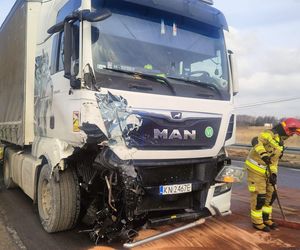 Wypadek na DK 91 w Koziegłowach – ruch odbywa się wahadłowo