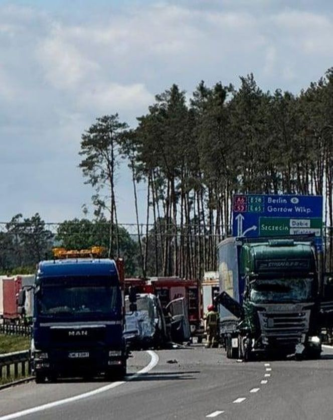 Wypadek na autostradzie A6