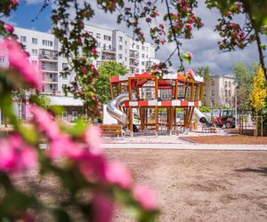 Skwer Gwary Warszawskiej na Woli pod koniec modernizacji