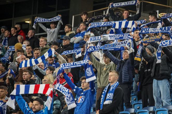 Kibice na meczu Lech Poznań - Jagiellonia Białystok. Kolejorz wypuścił z rąk zwycięstwo