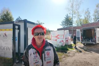 Michał Wiśniewski na budowie swojego domu