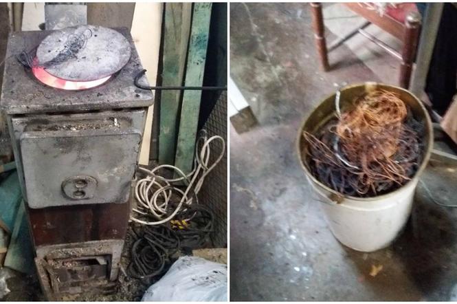 Właściciel zakładu przy ul. Skrzywana palił przewody elektryczne