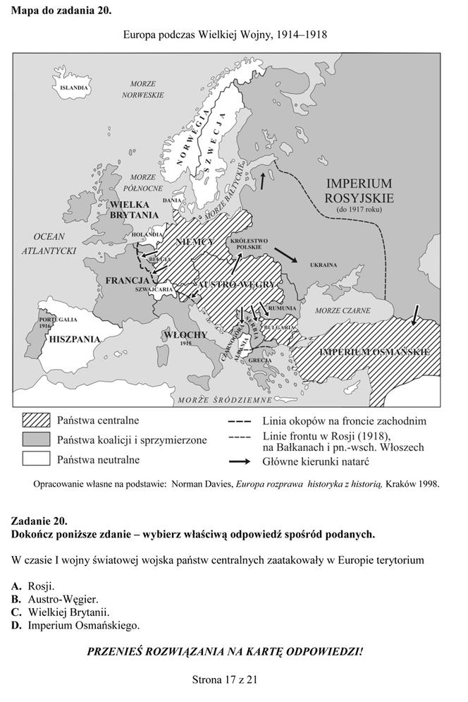 Próbny egzamin gimnazjalny - Historia i WOS