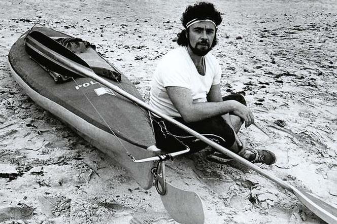 Krzysztof Buczyński na szwedzkiej plaży, Ystad 1987 r.