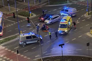 Zderzenie motocykla z radiowozem policji